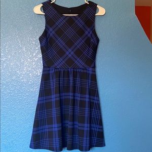 Black and blue checks dress